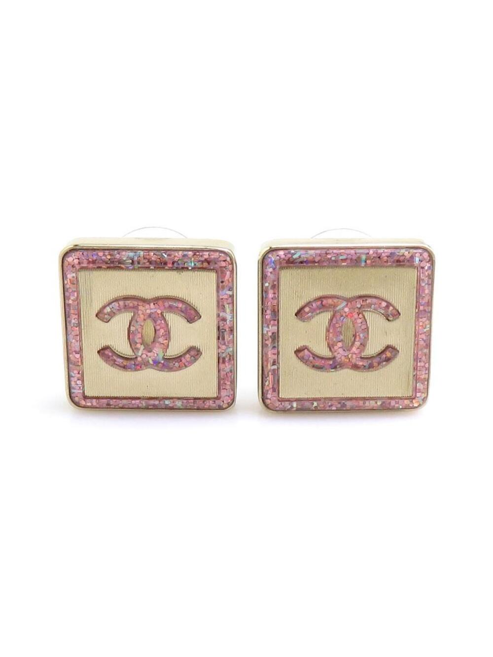 Auth Chanel Cc Logo Pierce Earrings #302627C49B